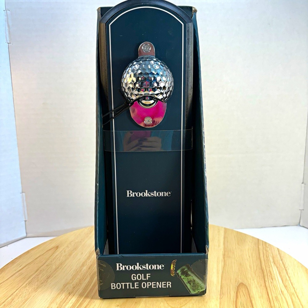 Brookstone Golf Wall-Mounted Bottle Opener Metal Black Silver SMBKN-71791